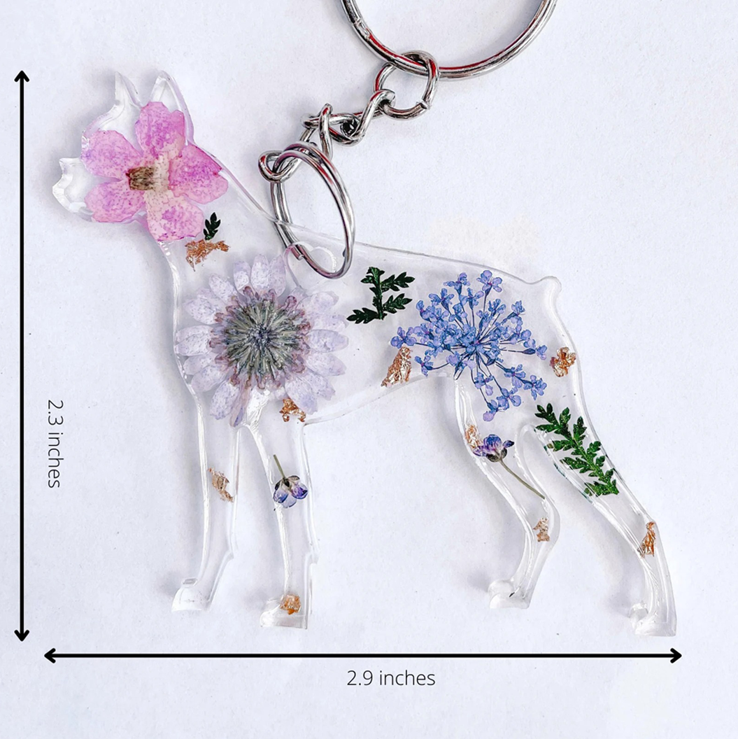 Boxer Flower Keychain